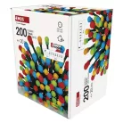 LED karácsonyi fényfüzér,cseresznye–golyók, 20 m, kültéri és beltéri, többszínű,progr,időz