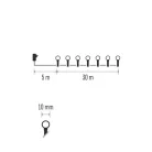 LED karácsonyi fényfüzér,cseresznye–golyók, 30 m, kültéri és beltéri, többszínű,progr,időz