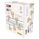 LED fényfüzér, cseresznye – golyók 2,5 cm, 4 m, kültéri és beltéri, meleg fehér, időzítő