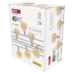   LED fényfüzér, cseresznye – golyók 2,5 cm, 4 m, kültéri és beltéri, meleg fehér, időzítő