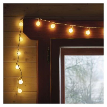 LED fényfüzér, cseresznye – golyók 2,5 cm, 4 m, kültéri és beltéri, meleg fehér, időzítő