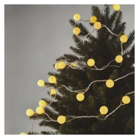 LED fényfüzér, cseresznye – golyók 2,5 cm, 4 m, kültéri és beltéri, meleg fehér, időzítő