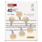 LED fényfüzér, cseresznye – golyók 2,5 cm, 4 m, kültéri és beltéri, meleg fehér, időzítő