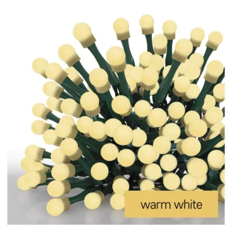 LED karácsonyi fényfüzér,cseresznye–golyók,48 m,kültéri és beltéri,meleg fehér,progr,időz.