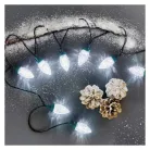 LED karácsonyi fényfüzér – tobozok, 9,8 m, kültéri és beltéri, hideg fehér, programokkal