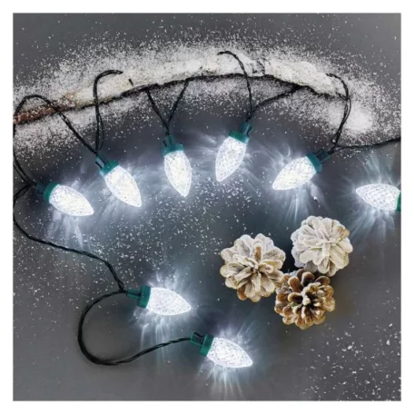 LED karácsonyi fényfüzér – tobozok, 9,8 m, kültéri és beltéri, hideg fehér, programokkal