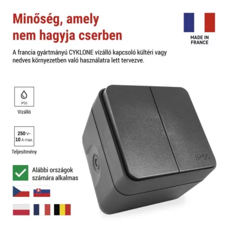 EMOS Cyklone dupla váltókapcsoló, IP55