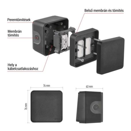 EMOS Cyklone csengő nyomógomb 1/0 IP55