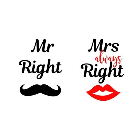 Konyhai kötény - "Mr. Right" felirattal - 80 x 70 cm - 200 gsm