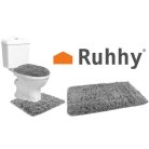 Fürdőszoba szőnyeg szett - 3 részes - szürke