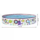 Merevfalú medence gyerekeknek - tengeri mintával - 152 x 25 cm