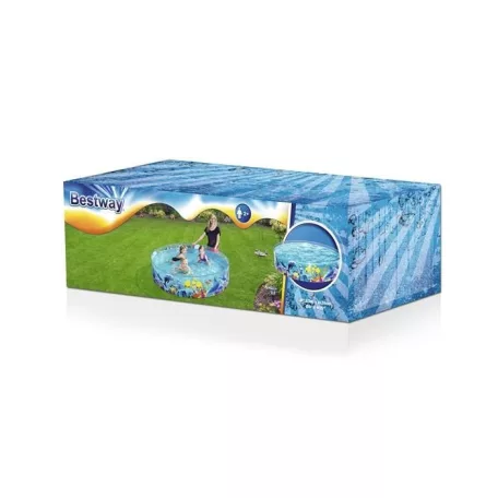 Merevfalú medence gyerekeknek - halas mintával - 183 x 38 cm