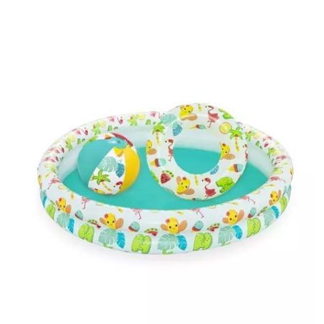 3 az 1-ben felfújható medence szett - medence, úszógumi, labda