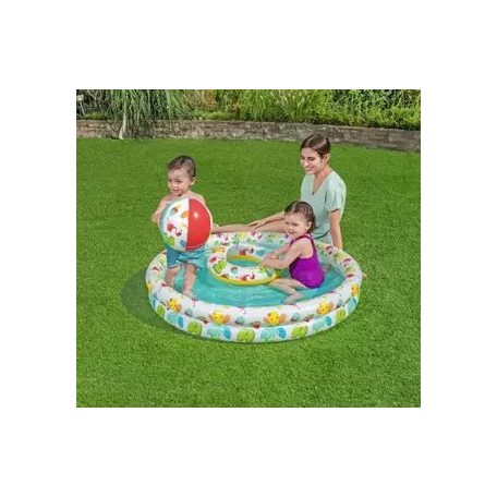 3 az 1-ben felfújható medence szett - medence, úszógumi, labda