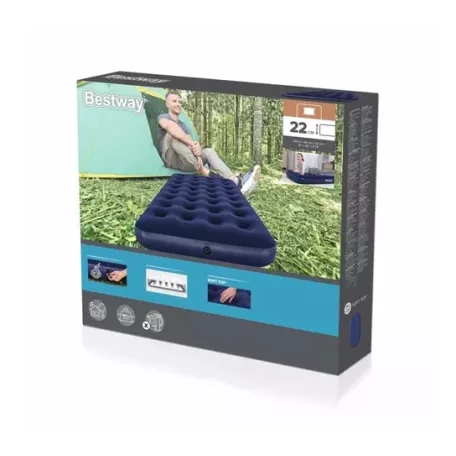 Felfújható matrac - egyszemélyes, velúr - 188 x 99 x 22 cm