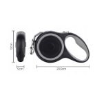 Póráz - 8 m - fekete / szürke