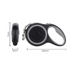 Póráz - 8 m - fekete / szürke