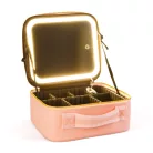 Kozmetikai táska beépített tükörrel (rózsaszín)
