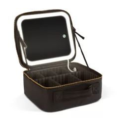 Kozmetikai táska beépített tükörrel (fekete)