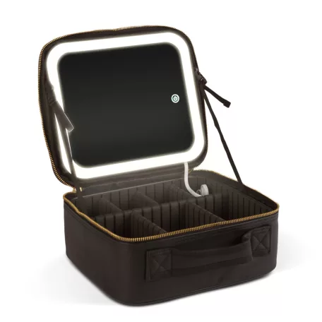 Kozmetikai táska beépített tükörrel (fekete)
