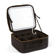 Kozmetikai táska beépített tükörrel (fekete)