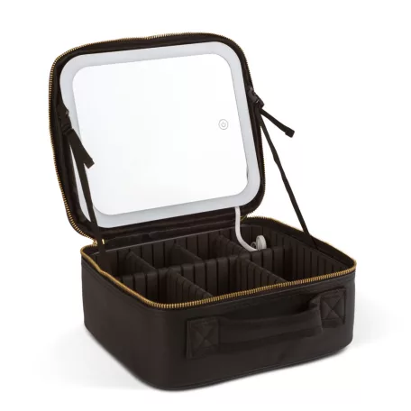 Kozmetikai táska beépített tükörrel (fekete)