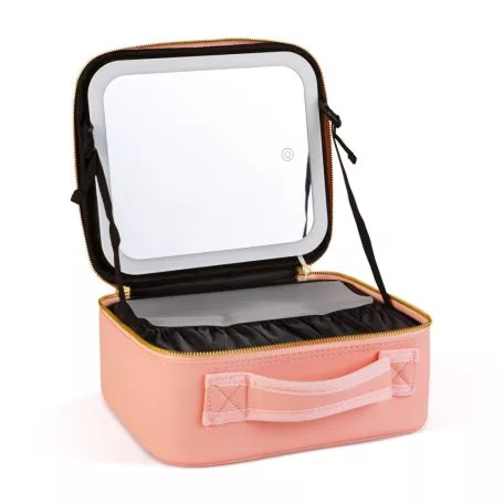 Kozmetikai táska beépített tükörrel (rózsaszín)