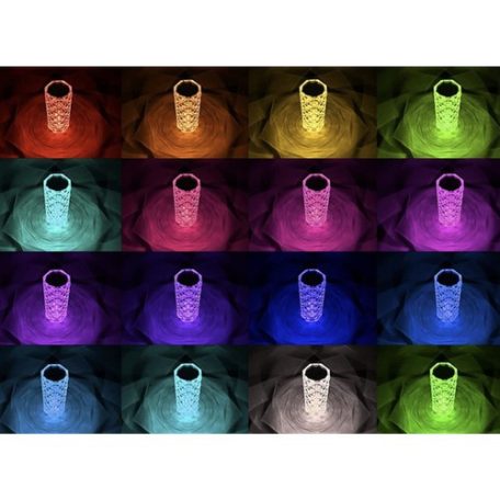 Rózsa hatású RGB LED-es lámpa - akkumulátoros - akril - USB