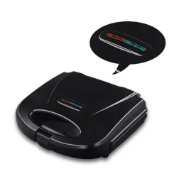 Melegszendvics sütő - arcformákkal - 750 W - fekete