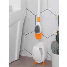Kacsa alakú WC kefe tartóval - narancssárga / fehér