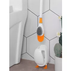 Kacsa alakú WC kefe tartóval - narancssárga / fehér