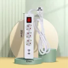 WinningStar - 3 az 1 -ben Elosztó - 3-as kapcsolós + 2 x USB + 1 x C-type  - 3 m