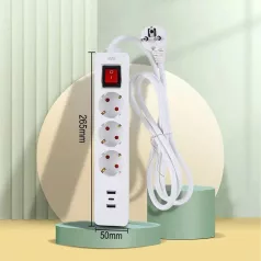   WinningStar - 3 az 1 -ben Elosztó - 3-as kapcsolós + 2 x USB + 1 x C-type  - 3 m