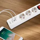 WinningStar - 3 az 1 -ben Elosztó - 3-as kapcsolós + 2 x USB + 1 x C-type  - 3 m