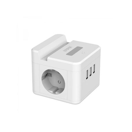 WinningStar - Kocka elosztó - 2-es + 3 x USB + beépített lámpa - 2 m