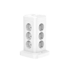   WinningStar - Kocka elosztó - 12-es + 3 x USB + 1 x Type-C - 3 m