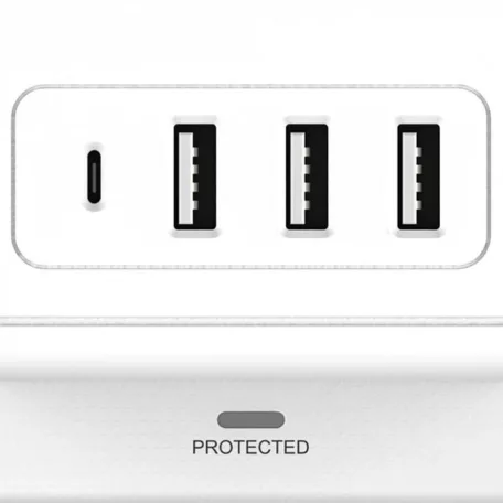 WinningStar - Kocka elosztó - 12-es + 3 x USB + 1 x Type-C - 3 m