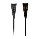 Szolár lámpa - 7 x 7 x 40 cm - melegfehér - fekete