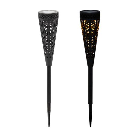 Szolár lámpa - 7 x 7 x 40 cm - melegfehér - fekete