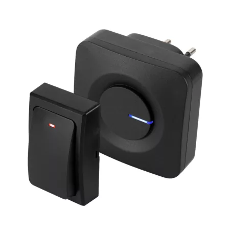 HOME DBK1001AC vezeték és elem nélküli csengő, 100m hatótáv, 36 dallam, szabályozható hangerő, fényjelzés, IP44, kinetikus nyomógomb