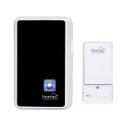 Home DBK1010AC vezeték nélküli csengő, elem nélküli, 100m hatótáv, 20 dallam, 3-fokozatú hangerő, kék LED, kinetikus nyomógomb, 230V-os tápellátás