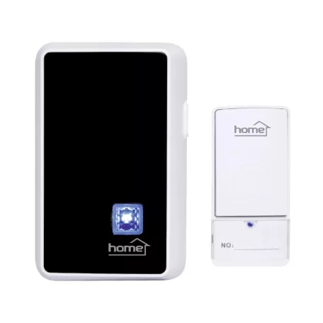 Home DBK1010AC vezeték nélküli csengő, elem nélküli, 100m hatótáv, 20 dallam, 3-fokozatú hangerő, kék LED, kinetikus nyomógomb, 230V-os tápellátás