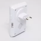 Home DBK1010AC vezeték nélküli csengő, elem nélküli, 100m hatótáv, 20 dallam, 3-fokozatú hangerő, kék LED, kinetikus nyomógomb, 230V-os tápellátás