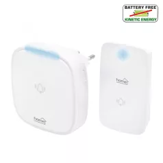   Home DBK 1500AC vezeték nélküli csengő, elem nélküli, 150m hatótáv, 36 dallam, 4 fokozatú hangerő, fényjelzés, kinetikus nyomógomb, 230V-os tápellátás