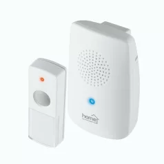   Home DB 1001DC vezeték nélküli csengő, 100m hatótáv, 8 dallam, kék fényjelzés, 256 digitális kód, elemes kivitel, IP 44 védett nyomógomb