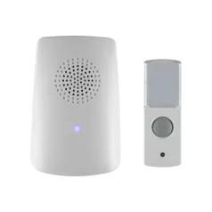   Home DB 1001DC vezeték nélküli csengő, 100m hatótáv, 8 dallam, kék fényjelzés, 256 digitális kód, elemes kivitel, IP 44 védett nyomógomb