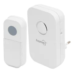   Home DB 1031AC vezeték nélküli csengő, 100m hatótáv, 3-fokozatú hangerő, 36 dallam, 8 párosítható nyomógomb, zavarvédett, 230V-os tápellátás
