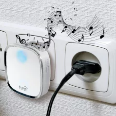   HOME DB 2060AC vezeték nélküli csengő, 200 m hatótáv, 36 dallam, 5 fokozatú hangerő, fényjelzés, 230 V-os tápellátás