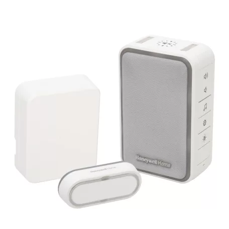 Honeywell Home DC315SCVL vezeték nélküli csengő, vezetékes - vezeték nélküli átlakítóval, 150m hatótáv, 6 dallam, időzíthető némítás, LED jelzőfény, állítható hangerő, elemes tápellátás