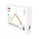 LED gyertyatartó, fa, 29 cm, 2x AA, beltéri, meleg fehér, időzítő